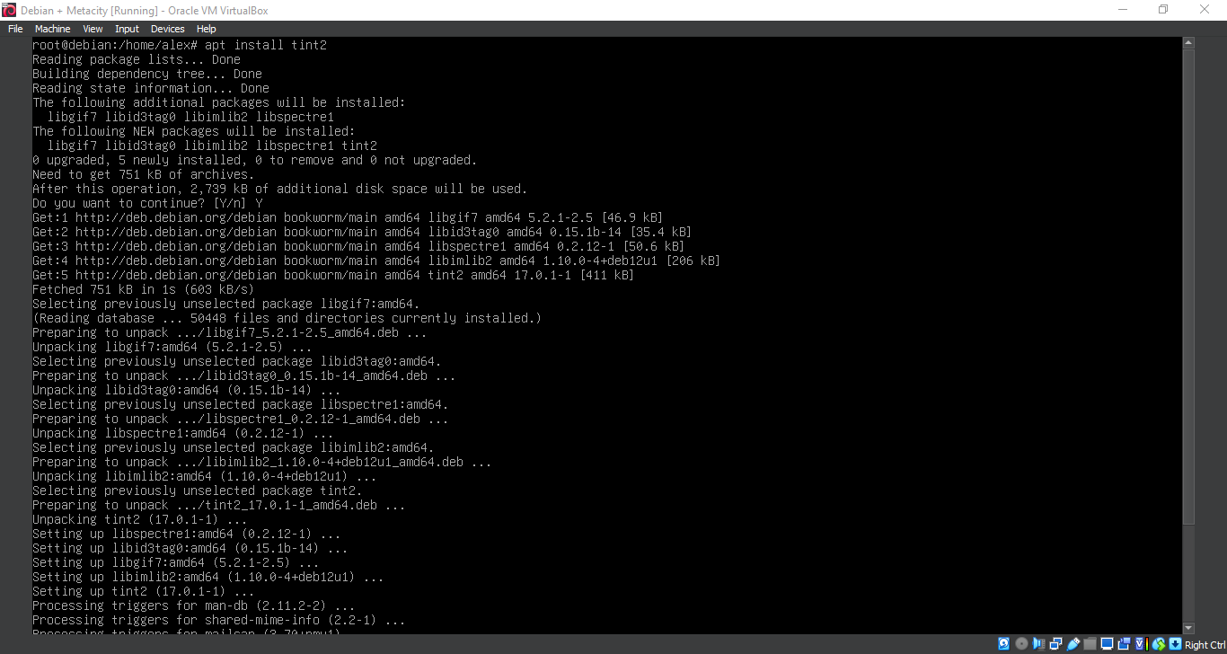 Running 'apt install tint2'